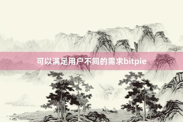 可以满足用户不同的需求bitpie