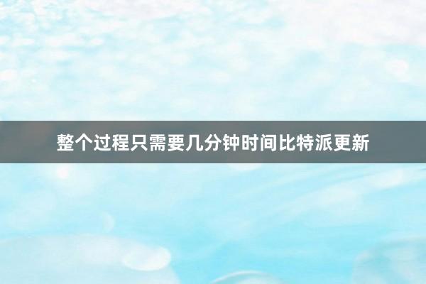 整个过程只需要几分钟时间比特派更新