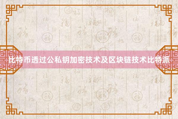 比特币透过公私钥加密技术及区块链技术比特派