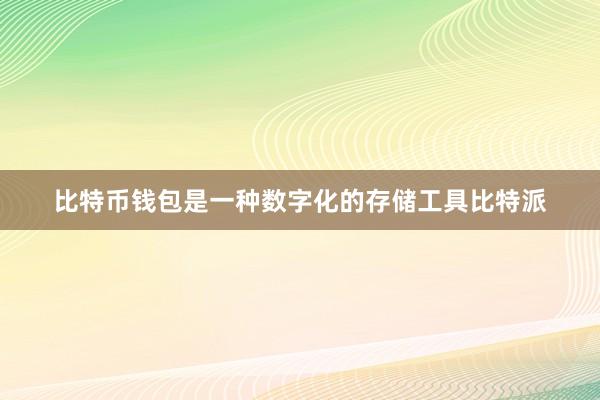 比特币钱包是一种数字化的存储工具比特派