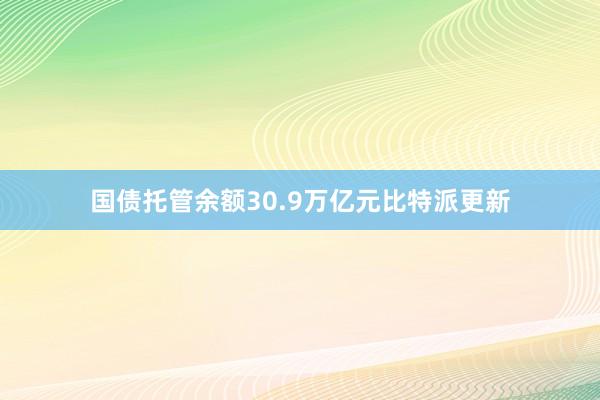 国债托管余额30.9万亿元比特派更新