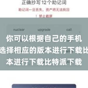 你可以根据自己的手机操作系统选择相应的版本进行下载比特派下载