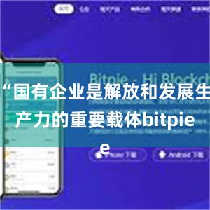 “国有企业是解放和发展生产力的重要载体bitpie