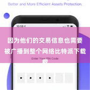 因为他们的交易信息也需要被广播到整个网络比特派下载