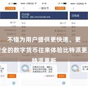 不错为用户提供更快速、更安全的数字货币往来体验比特派更新